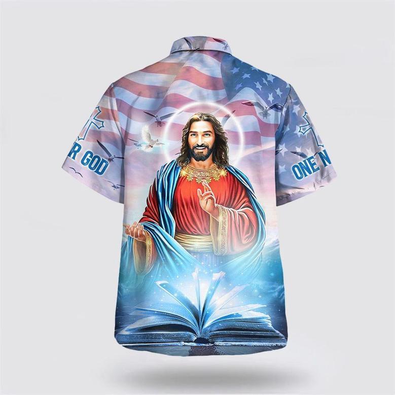 Christian Hawaiian Shirt, One Nation Under God Jesus Smile Hawaiian Shirts