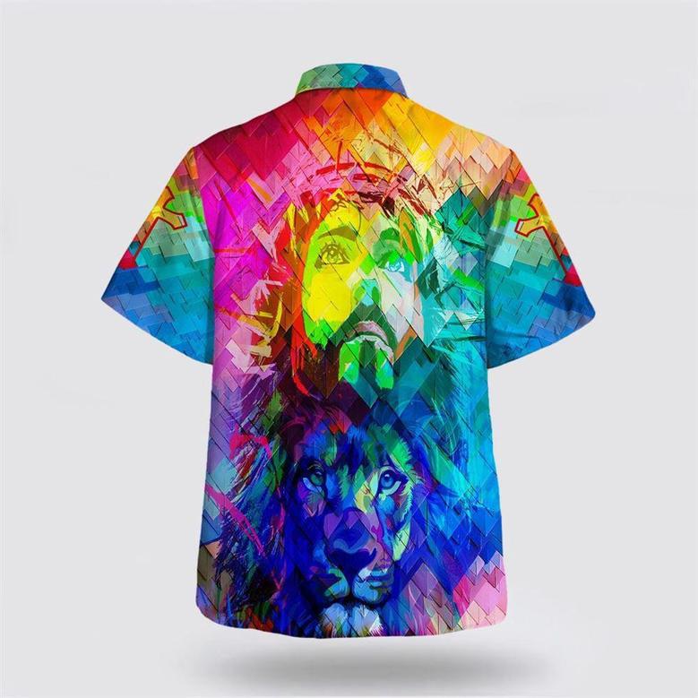 Christian Hawaiian Shirt, Lion Of Judah Jesus Hawaiian Shirts For Men