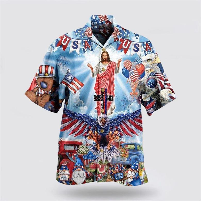 Christian Hawaiian Shirt, Jesus America Patriotism Hawaiian Shirts