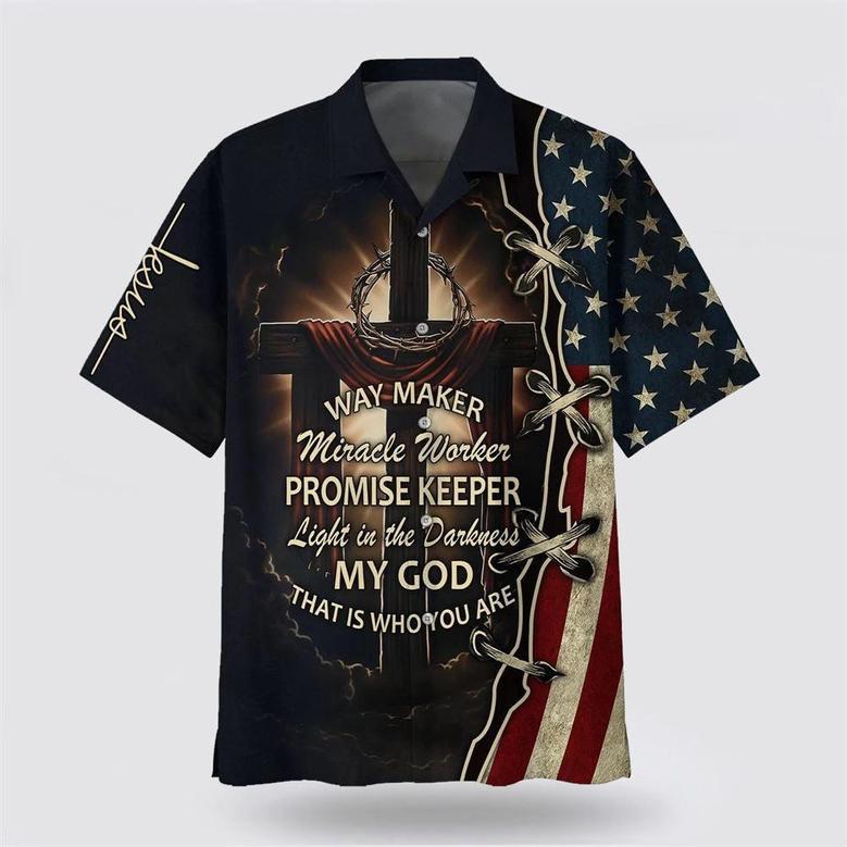 Christian Hawaiian Shirt, Way Maker Miracle Worker Promise Keeper Hawaiian Shirts