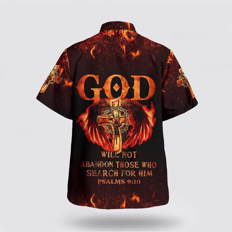 Christian Hawaiian Shirt, Bible Verse God Will Not Abandon Those Who Search For Him Jesus Cross Hawaiian Shirt