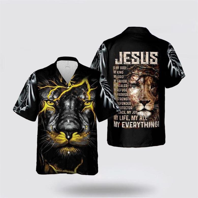 Christian Hawaiian Shirt, Jesus Is My God My Everything Religious Hawaiian Shirt