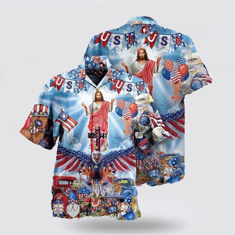 Christian Hawaiian Shirt, Jesus America Patriotism Hawaiian Shirts