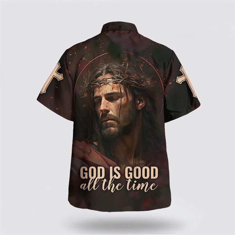 Christian Hawaiian Shirt, Jesus Face God Is Good All The Time Hawaiian Shirt