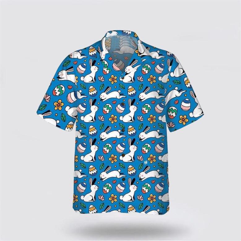 Christian Hawaiian Shirt, Bunny Egg Easter Hawaiian Shirt, Easter Hawaiian Shirts