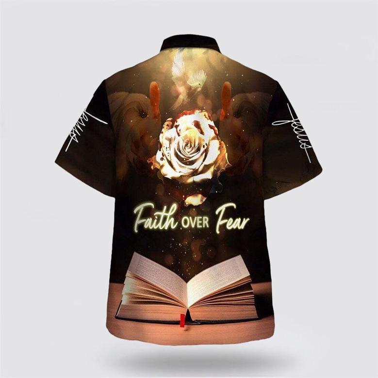 Christian Hawaiian Shirt, Bible Verse Jesus Faith Over Fear Religion Hawaiian Shirt