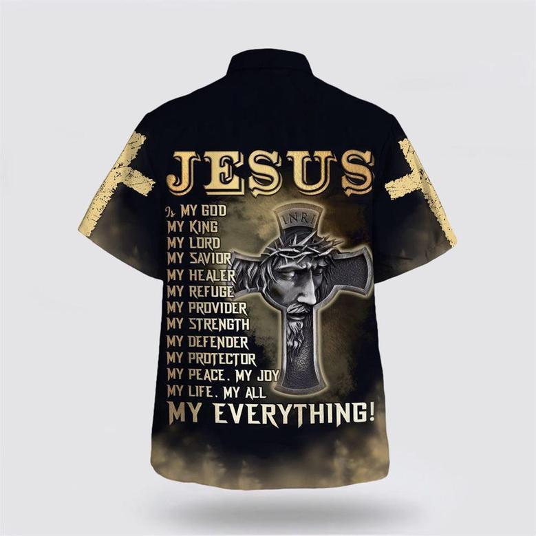 Christian Hawaiian Shirt, Jesus Is My God My King My Lord My Savior Hawaiian Shirt