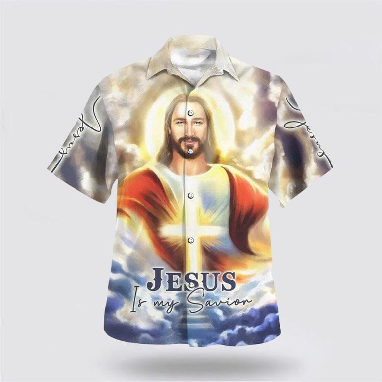 Christian Hawaiian Shirt, Jesus Is My Savior Cross