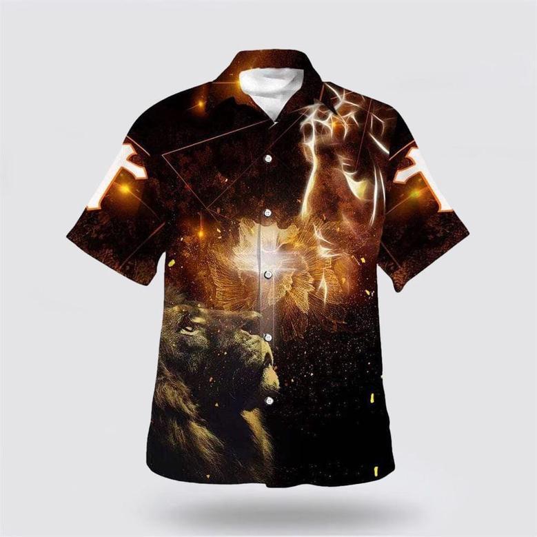 Christian Hawaiian Shirt, Christian Jesus Lion And Cross Christian Have Faith Religion Hawaiian Shirt