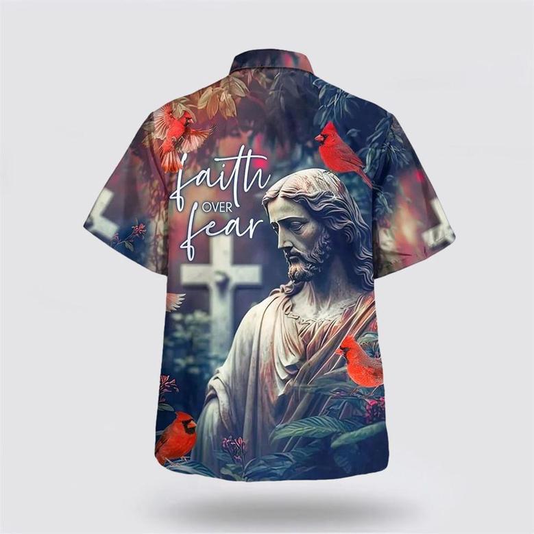 Christian Hawaiian Shirt, Faith Over Fear Hummingbird Hawaiian Shirts