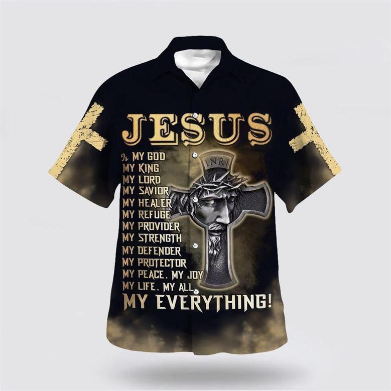 Christian Hawaiian Shirt, Jesus Is My God My King My Lord My Savior Hawaiian Shirt