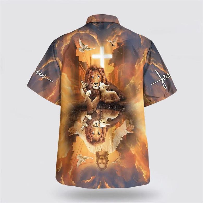 Christian Hawaiian Shirt, Jesus Lion King And Lamb Cross Hawaiian Shirts