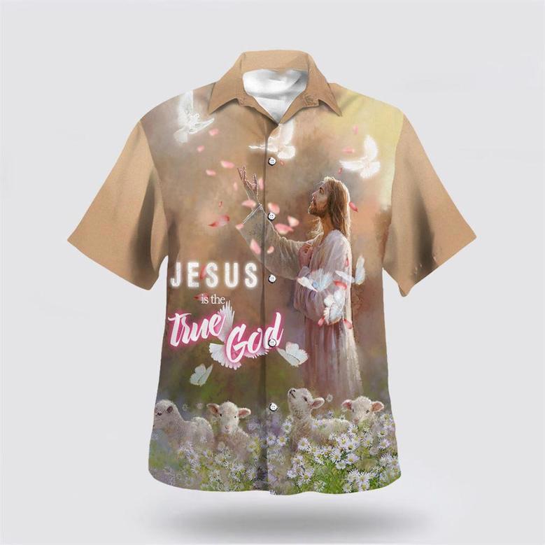 Christian Hawaiian Shirt, Jesus Is The True God Hawaiian Shirt, Jesus And The Sheep Hawaiian Shirts