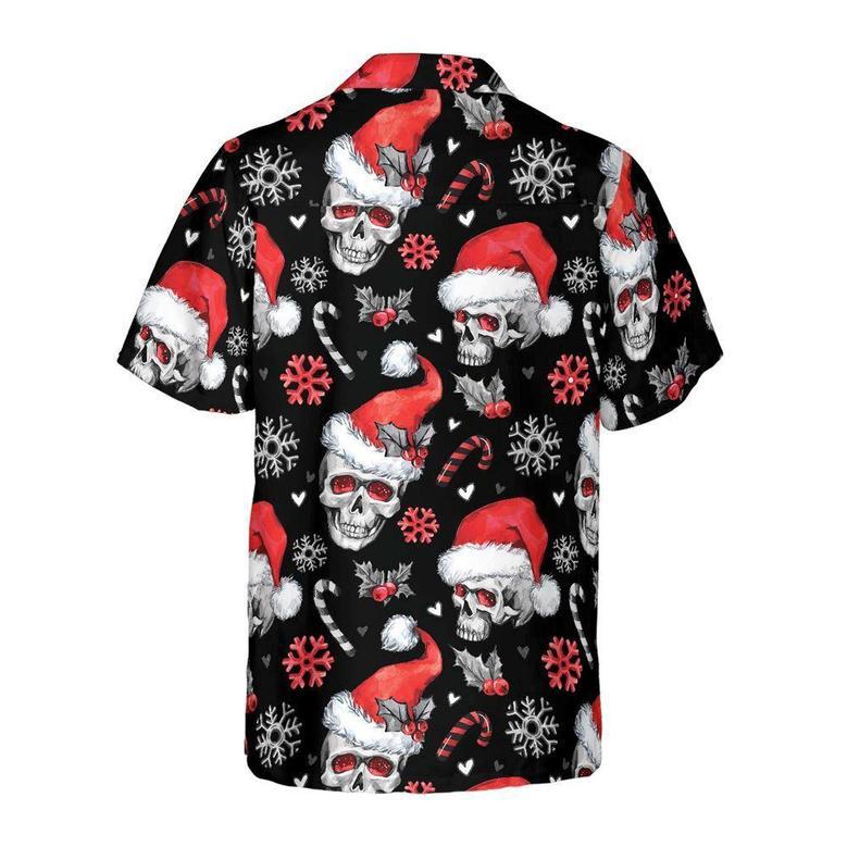 Christmas Skulls With Candy Canes Christmas Hawaiian Shirt, Xmas Hawaiian Shirts