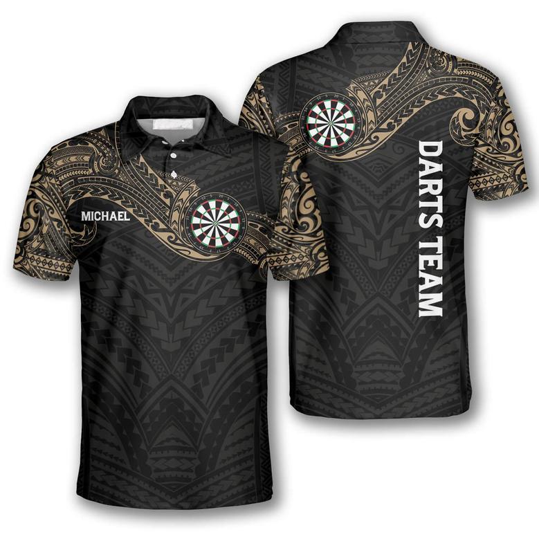 Classy Dark Tribal Tattoo Custom Darts Shirts For Men, Dart Team Uniform