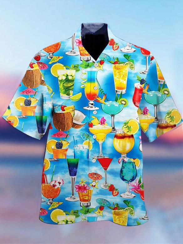 Cocktail Hawaiian Shirt, Aloha Hawaii Shirt, Gift For Summer Holidays