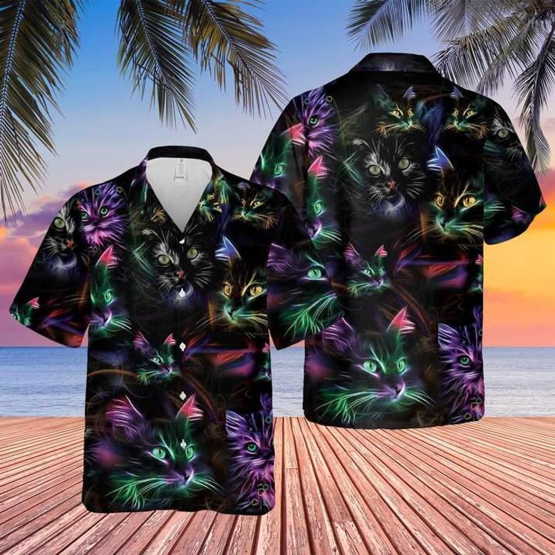 Colorful Cat Aloha Full Printing Hawaiian Shirt