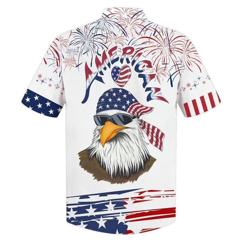 Cool Eagle American Hawaiian Shirt For Dad, Husband Independence's Day Hawaii Gifts, Best Gift Of July For Him