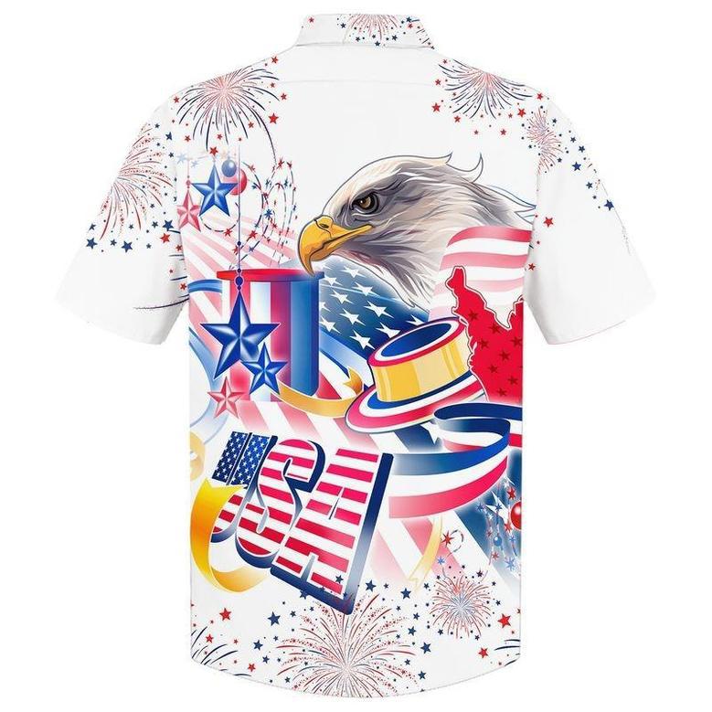 Cool Hawaiian Shirt With Usa Eagle Independence's Day Aloha Short Sleeve Hawaii Shirt For Of July