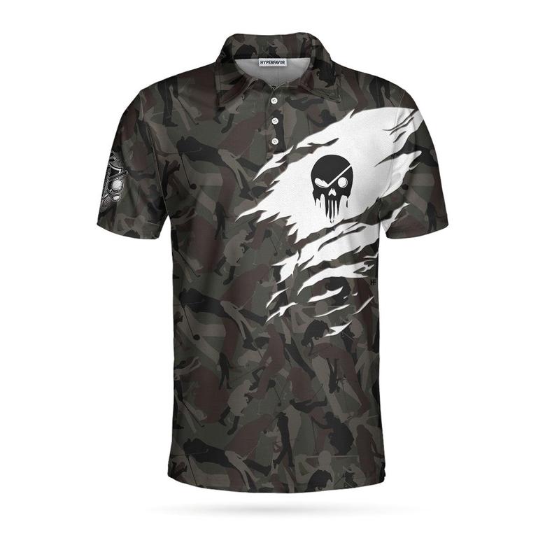 Coolest Golfing Grandpa Camouflage Pattern Golf Polo Shirt Coolspod