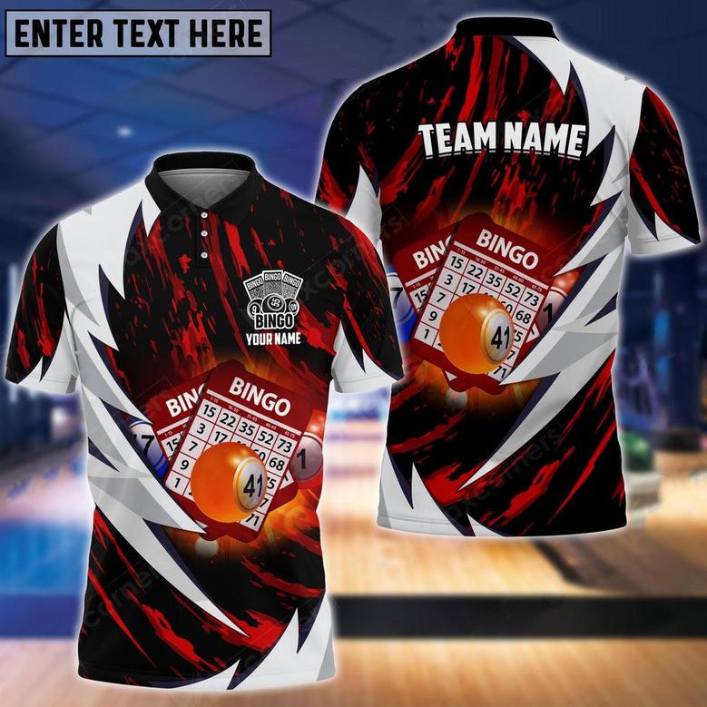 Coolspod Bingo Fire Thunderstorm Multicolor Option Customized Name Polo Shirt, Personalized Shirt For Bowling Lovers