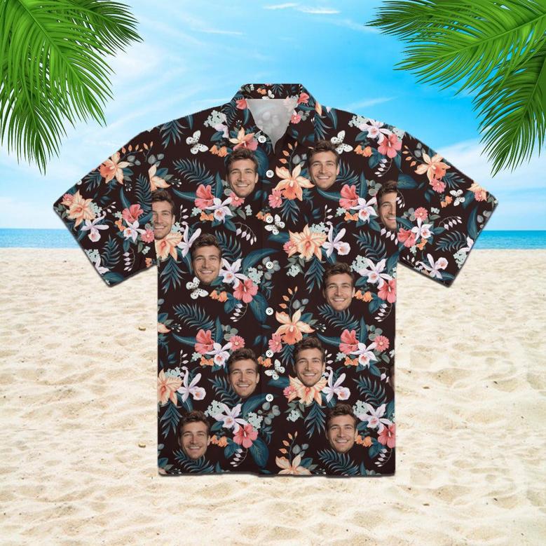 Custom Face Summer Floral Hawaiian Shirt - Funny Hawaii Shirt Personalized Face, Hawwaiian For Couples