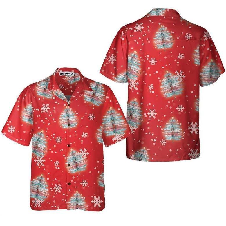 Dragonfly Shaped Christmas Tree Shirt, Xmas Hawaiian Shirts