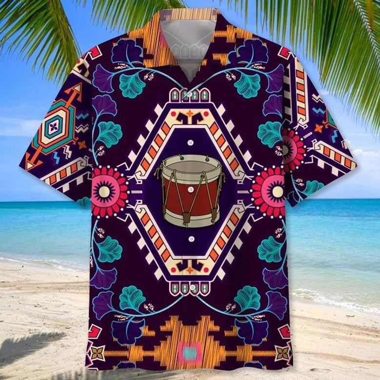 Drums Tropical Hawaiian Shirt, Aloha Beach Shirts For Drummer, Cool Hawaiian Shirt For Drum Lovers