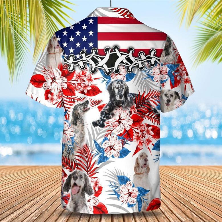 English Setter Hawaiian Shirt, Dog And Flower Hawaii Shirts For Adults, Hawaiian Shirt Gift For Him Her