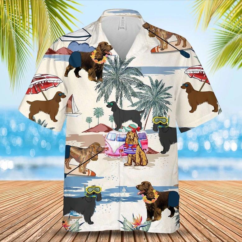 Field Spaniel Summer Beach Hawaiian Shirt, All Over Print Dog In Hawaii Aloha Shirt