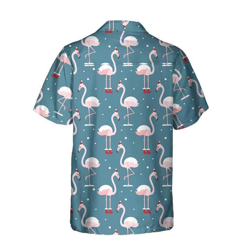 Flamingo On Christmas Holiday Hawaiian Shirt, Xmas Hawaiian Shirts