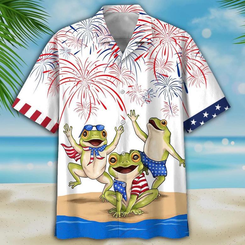 Frogs Hawaiian Shirt Independence Day, Frogs Aloha Beach Shirts, Frogs Hawaii Shirt For Of July