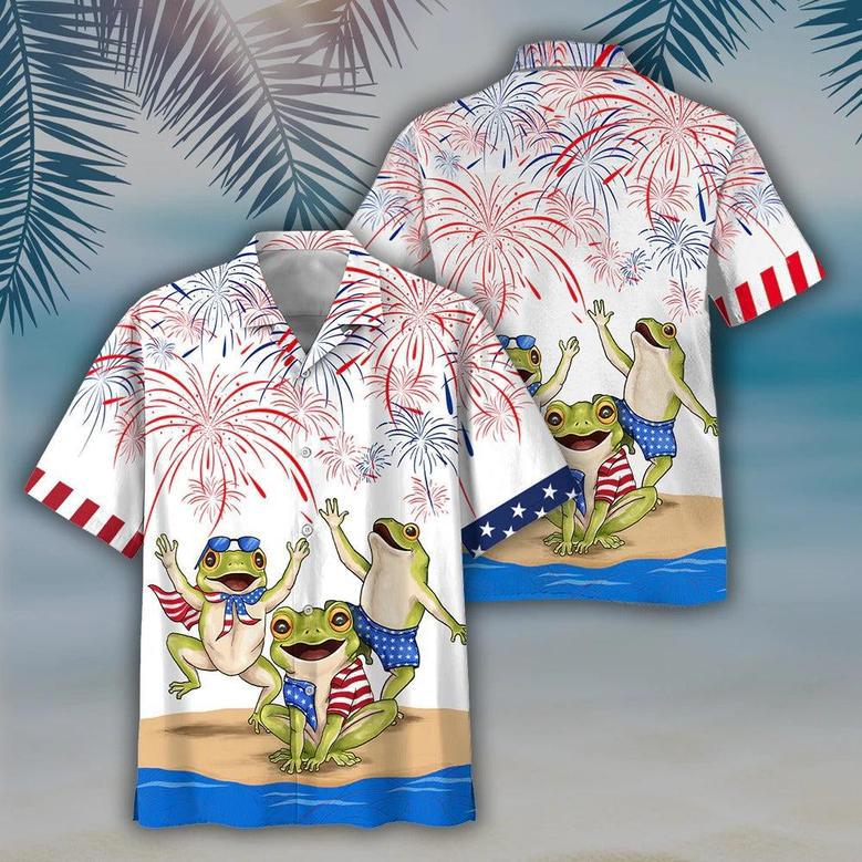 Frogs Hawaiian Shirt Independence Day, Frogs Aloha Beach Shirts, Frogs Hawaii Shirt For Of July