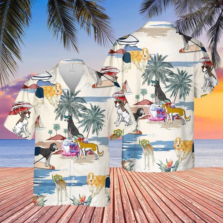 Full Printed Dog Summer Beach Hawaiian Shirt, Hawaii Aloha Shirt For Summer Travel, Gift To Dog Lovers, Dog Hawaii Shirt