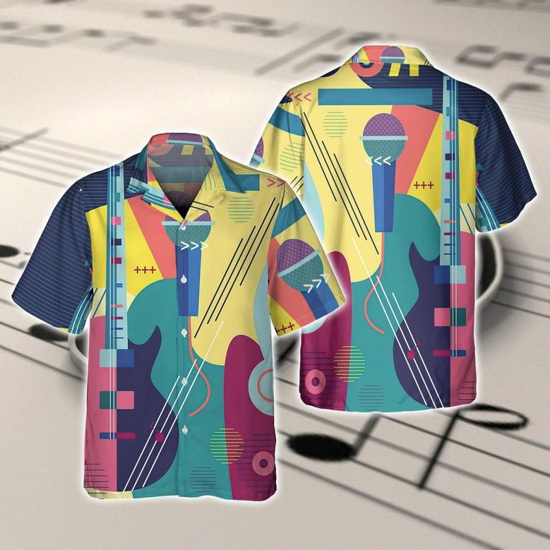 Full Printed Guitar Hawaii Aloha Beach Shirts For Men And Women, Guitar Hawaiian Shirts