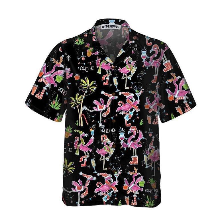 Funny Christmas Flamingo Hawaiian Shirt, Xmas Hawaiian Shirts