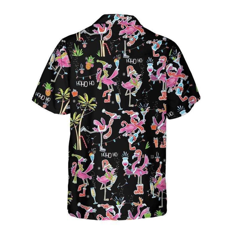 Funny Christmas Flamingo Hawaiian Shirt, Xmas Hawaiian Shirts