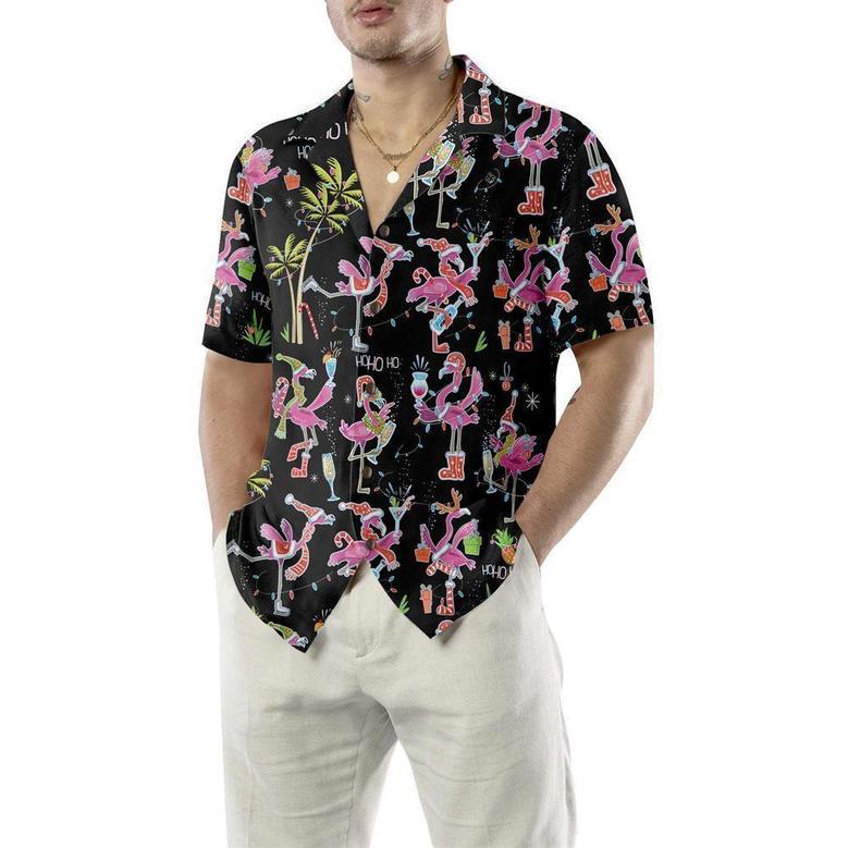 Funny Christmas Flamingo Hawaiian Shirt, Xmas Hawaiian Shirts