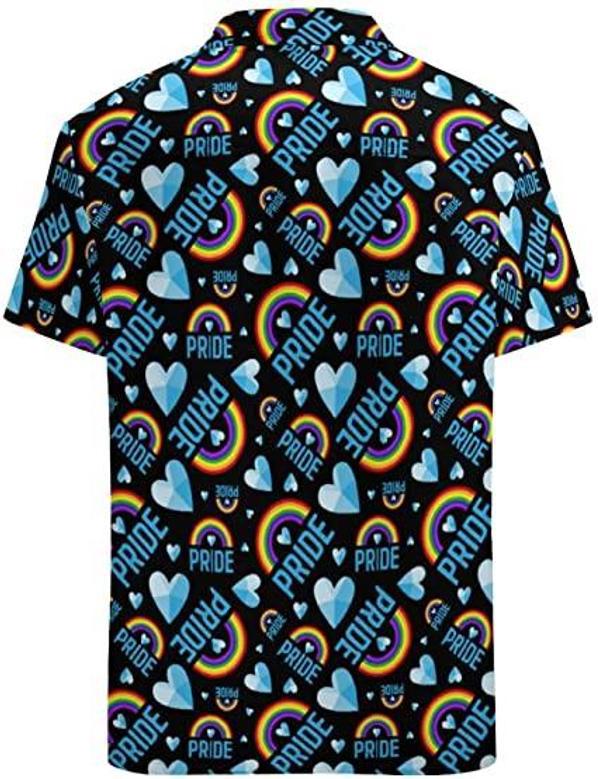 Gay Pride Hawaiian Shirt, Rainbow Hawaiian Shirt, Rainbow Pride Clothing For Lesbian, Gay Man, Lgbt Gift