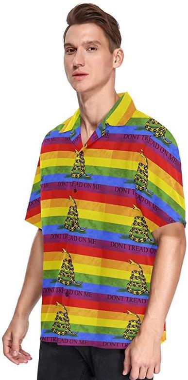 Gay Pride Hawaiian Shirt, Don't Treat On Me, Hawaiian Shirts Gay, Hawaii Shirts For Women