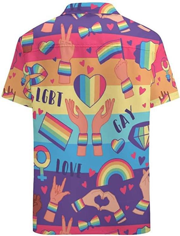 Gay Pride Hawaiian Shirt, Gay Hawaiian Shirt, Gift For Gay Man. Gift For Couple Gaymer