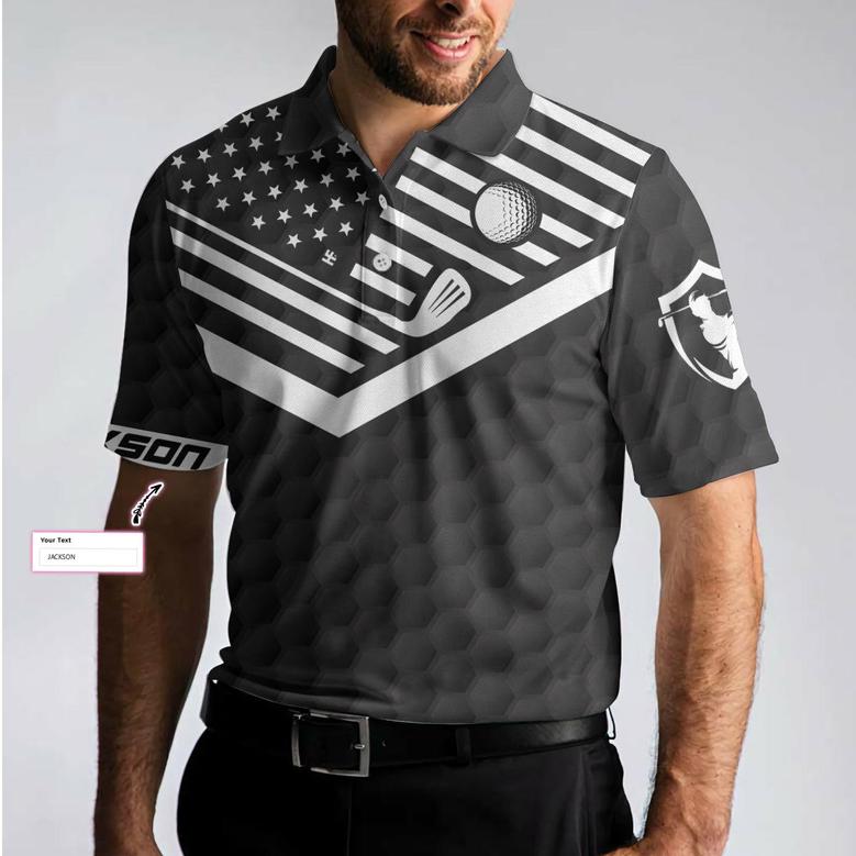 Golf And Beer That's Why I'm Here Custom Polo Shirt, Personalized American Flag Golf Shirt For Beer Lovers Coolspod