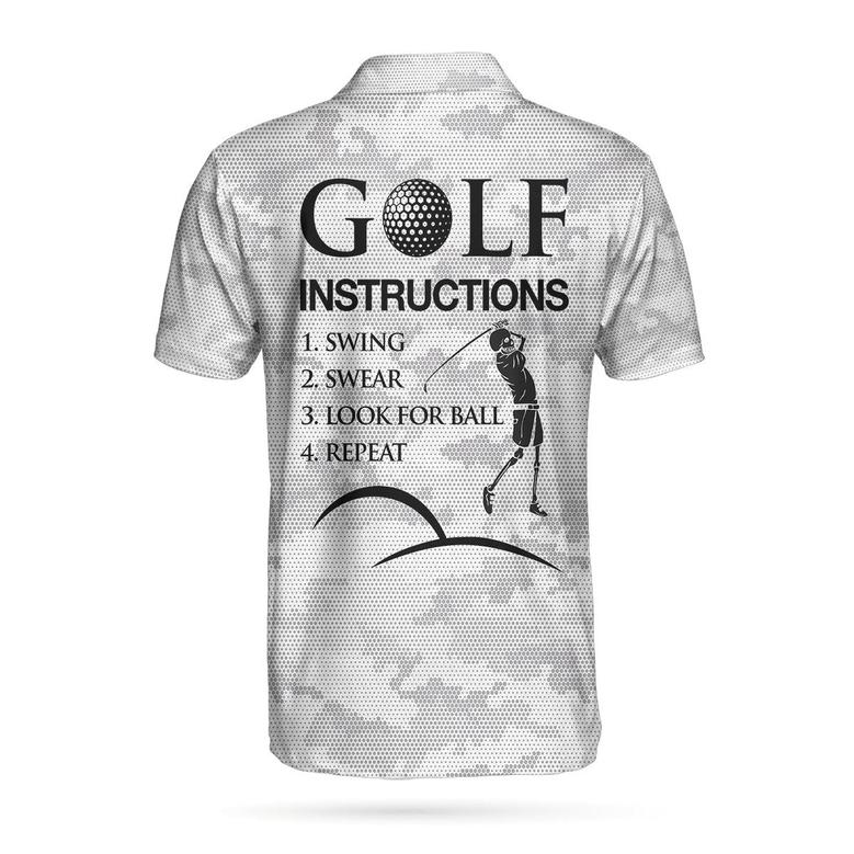 Golf Instructions Triangle And Camouflage Pattern Polo Shirt Coolspod