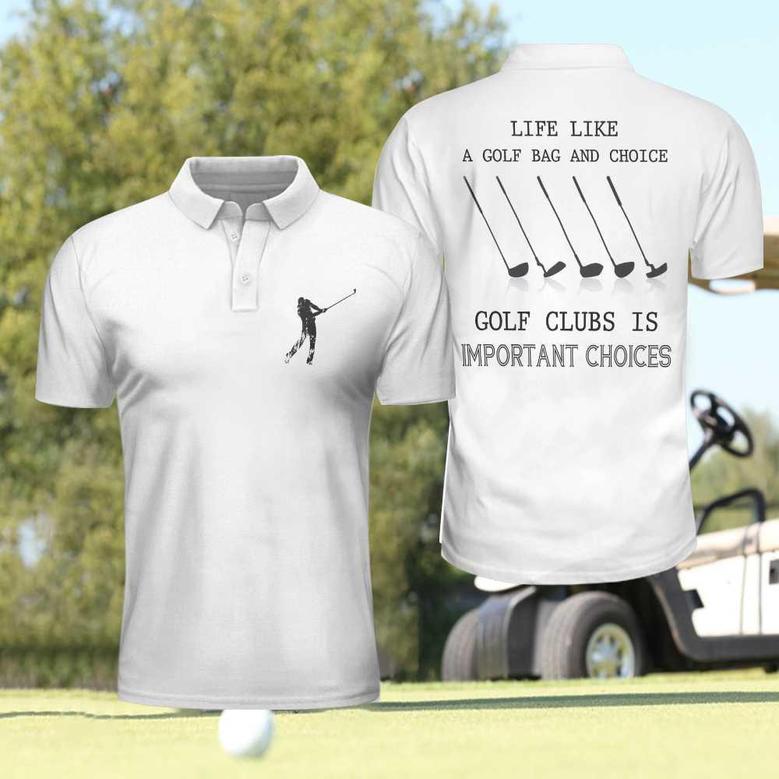 Golf Life Golf Club Is Important Choices Polo Shirt For Men, White Funny Golfing Polo Shirt Coolspod