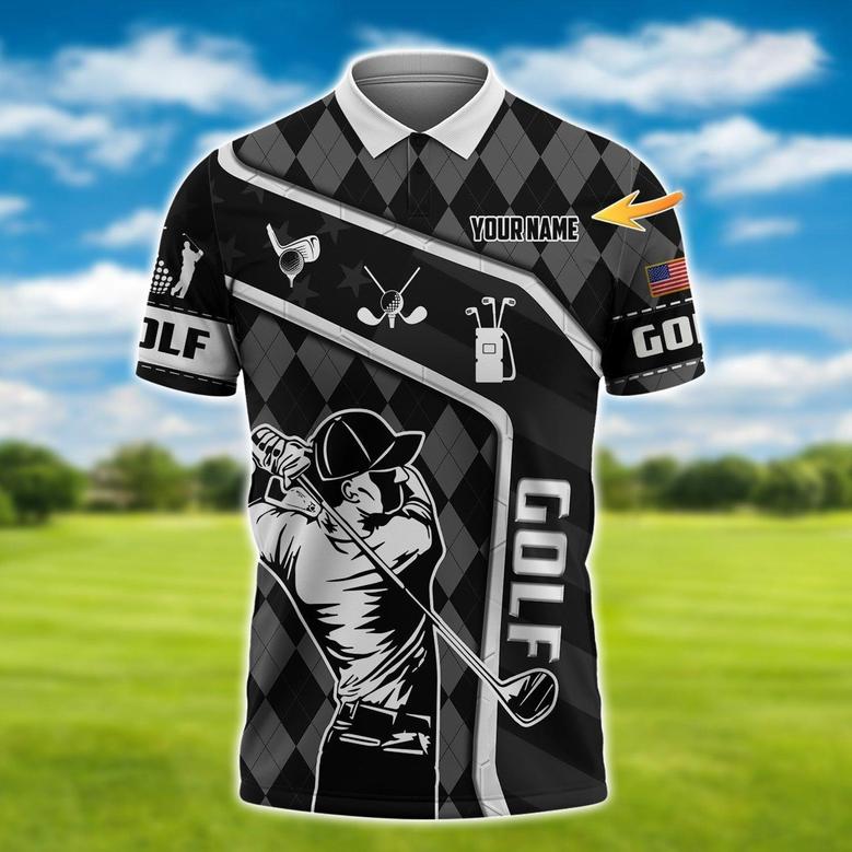 Golf Polo With Personalized Name Men's Golf Shirts Golf Outfit