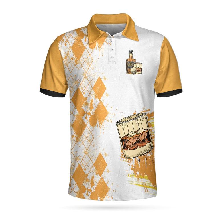 Golfing And Drinking Solve My Problems Polo Shirt, Argyle Pattern Whisky Polo Shirt, Wine Golf Shirt For Men Coolspod