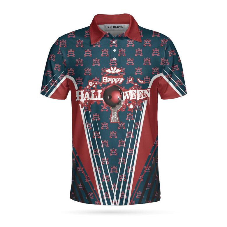 Happy Halloween And Happy Bowling Polo Shirt, Short Sleeve Bowling Shirt For Men Coolspod