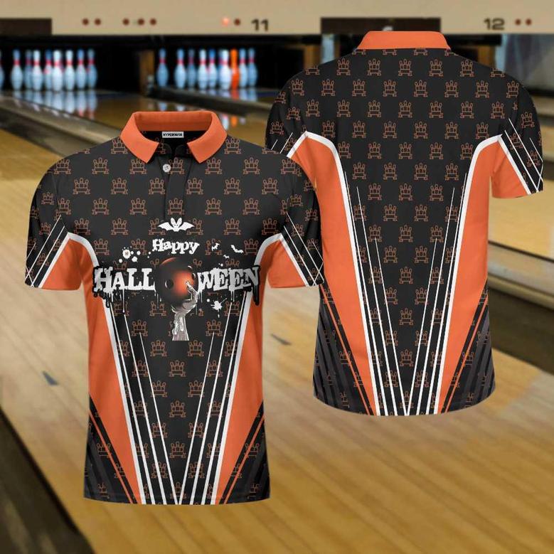 Happy Halloween And Happy Bowling Polo Shirt Short Sleeve Bowling Shirt For Men Coolspod