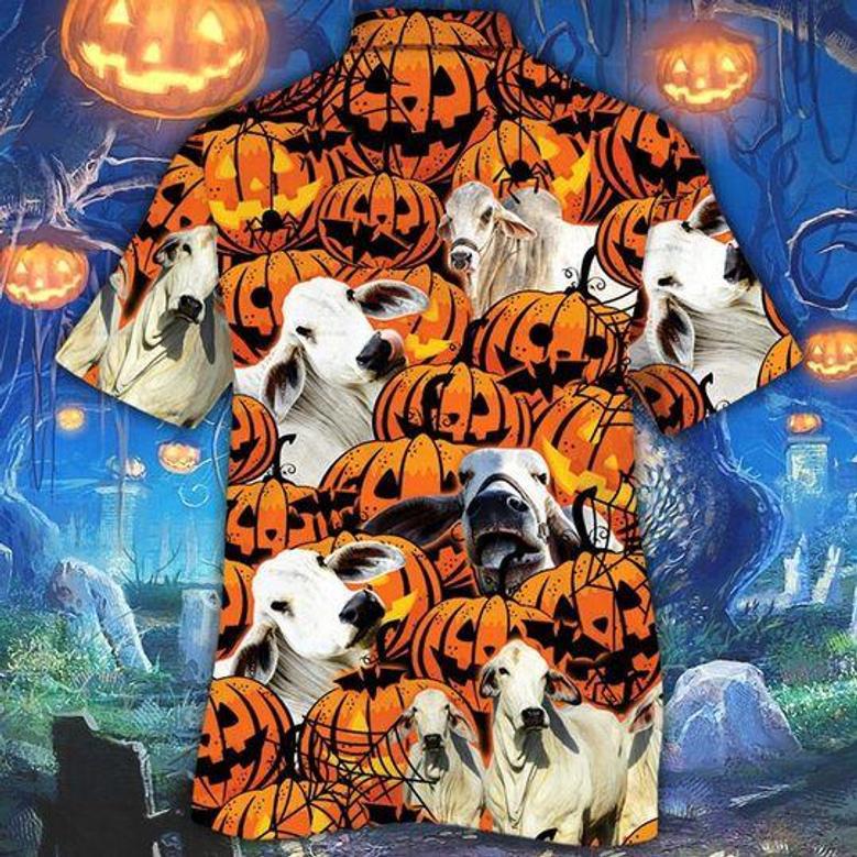 Happy Halloween Brahman Pumpkin All Over Printed Hawaiian Shirt