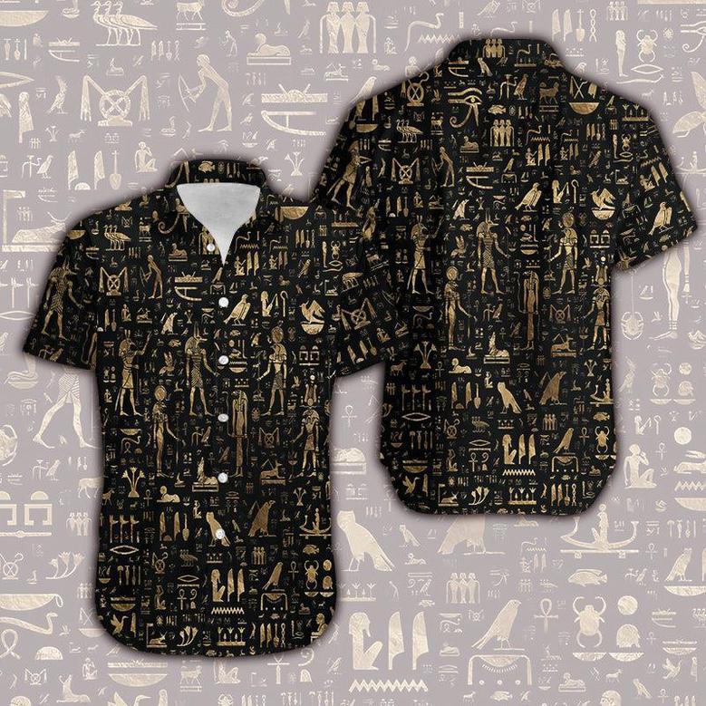 Hawaiian Aloha Shirts Ancient Egypt Pattern